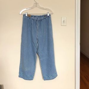 Vintage denim high waisted capris
